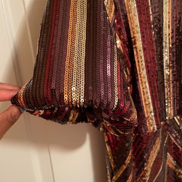 eloquii sequin dress with puffed sleeves - Picture 8 of 9